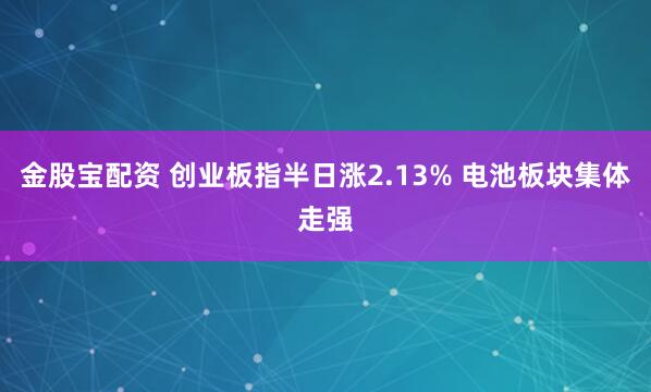 金股宝配资 创业板指半日涨2.13% 电池板块集体走强