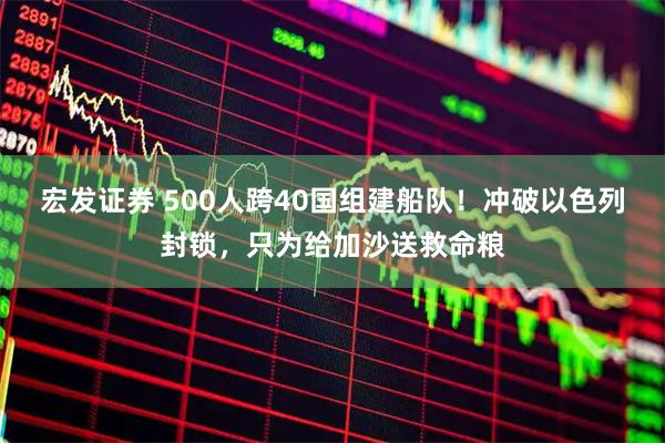宏发证券 500人跨40国组建船队！冲破以色列封锁，只为给加沙送救命粮