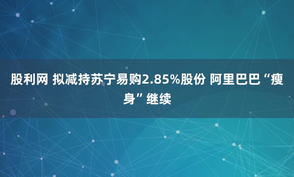 股利网 拟减持苏宁易购2.85%股份 阿里巴巴“瘦身”继续
