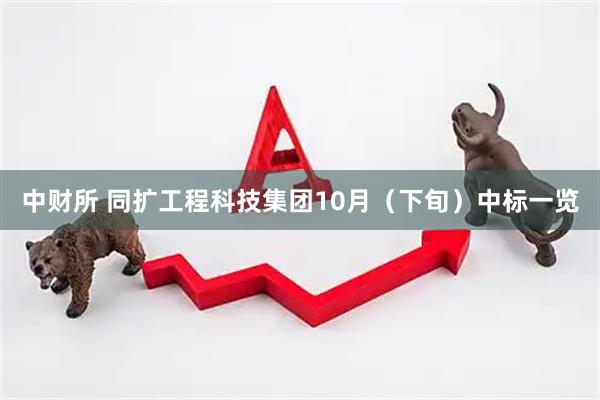 中财所 同扩工程科技集团10月(下旬)中标一览